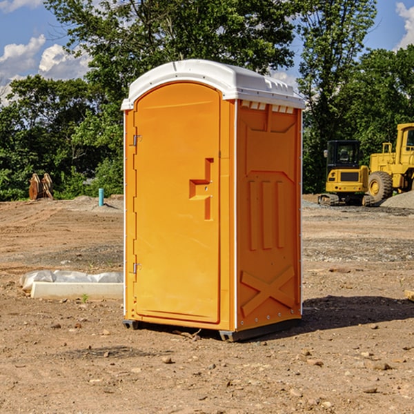 how often are the portable restrooms cleaned and serviced during a rental period in Wallace Indiana